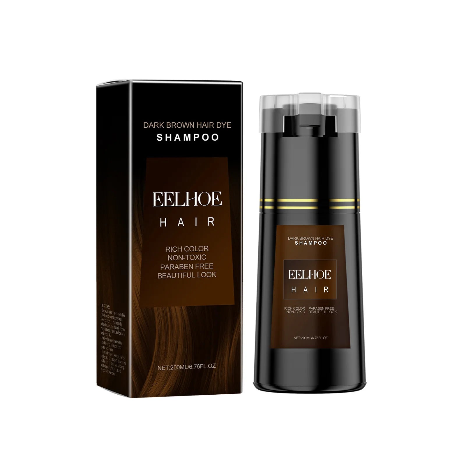 EELHOE Ginseng & Black Sesame Hair Darkening Dye Shampoo Hair Dye Shampoo Oasis Select brown 200ml