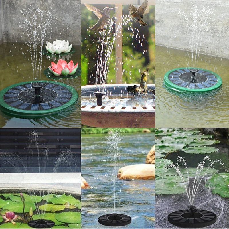 Mini Solar Water Fountain Pool Pond Waterfall Fountain Garden Decoration Outdoor Bird Bath Solar Powered Fountain Floating Water Oasis Select