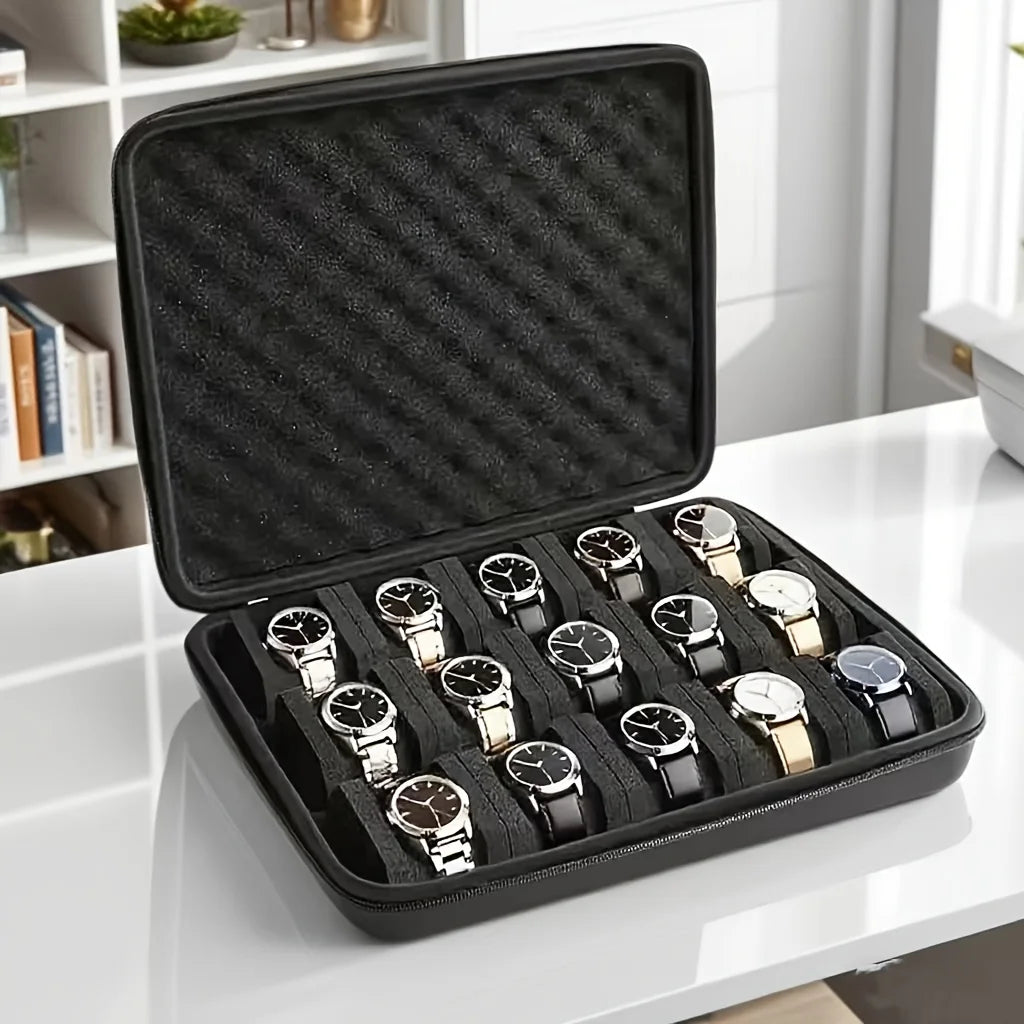Advanced Watch Storage Box, 15 Card Slot Watch Storage Box, Portable Jewelry Storage Box,Display Cabinet, Suitable For Home Oasis Select