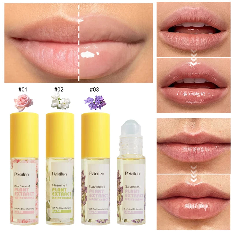 PEINIFEN Plant Essence Lip Oil 3-Pack – Rose, Jasmine & Lavender Lip Oil Oasis Select