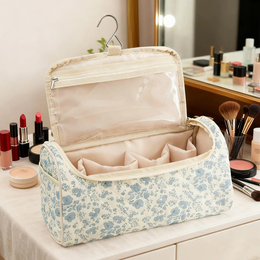 Makeup Bag Large Capacity Portable Cute Pouch Cotton Hair Tool Bag for Travel for Brush Straightener Curler Cosmetics Jewelry Oasis Select