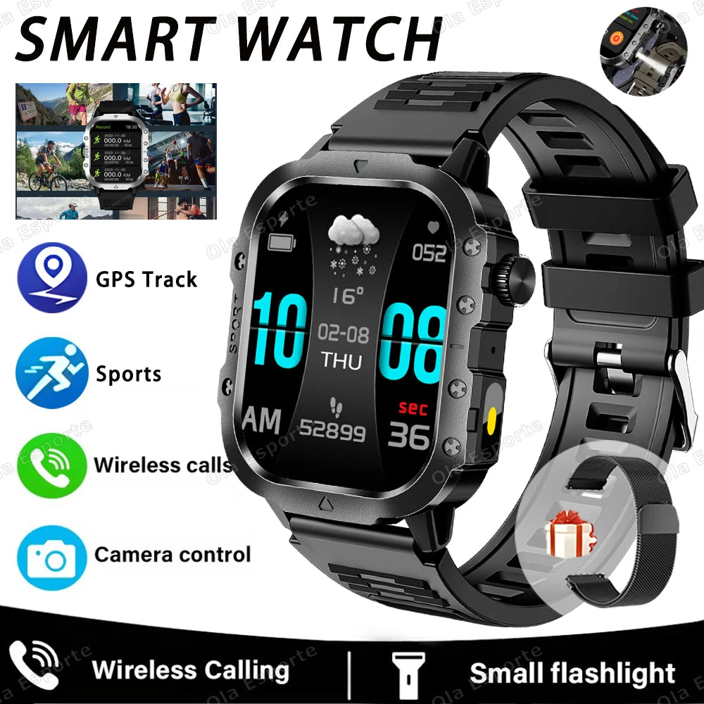Ola Esporte 2.01" HD Smart Watch – Bluetooth & LED Flashlight