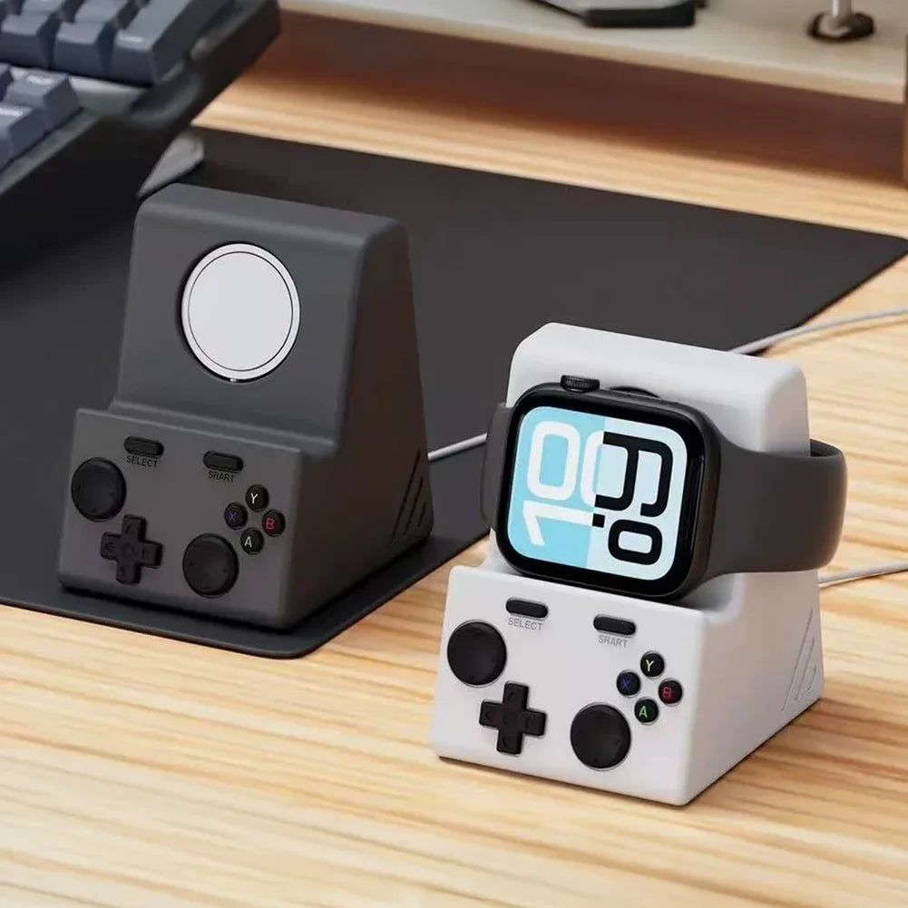 Game Console Silicone Apple Watch Charger Stand & Cable Organizer