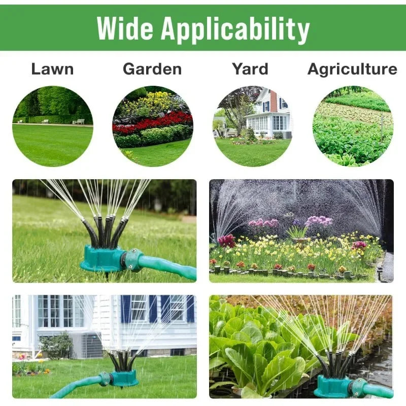 1-10PCS 360 Degree Automatic Garden Sprinklers Watering Grass Lawn Rotary Nozzle Rotating Water Sprinkler System Garden Supplies Oasis Select