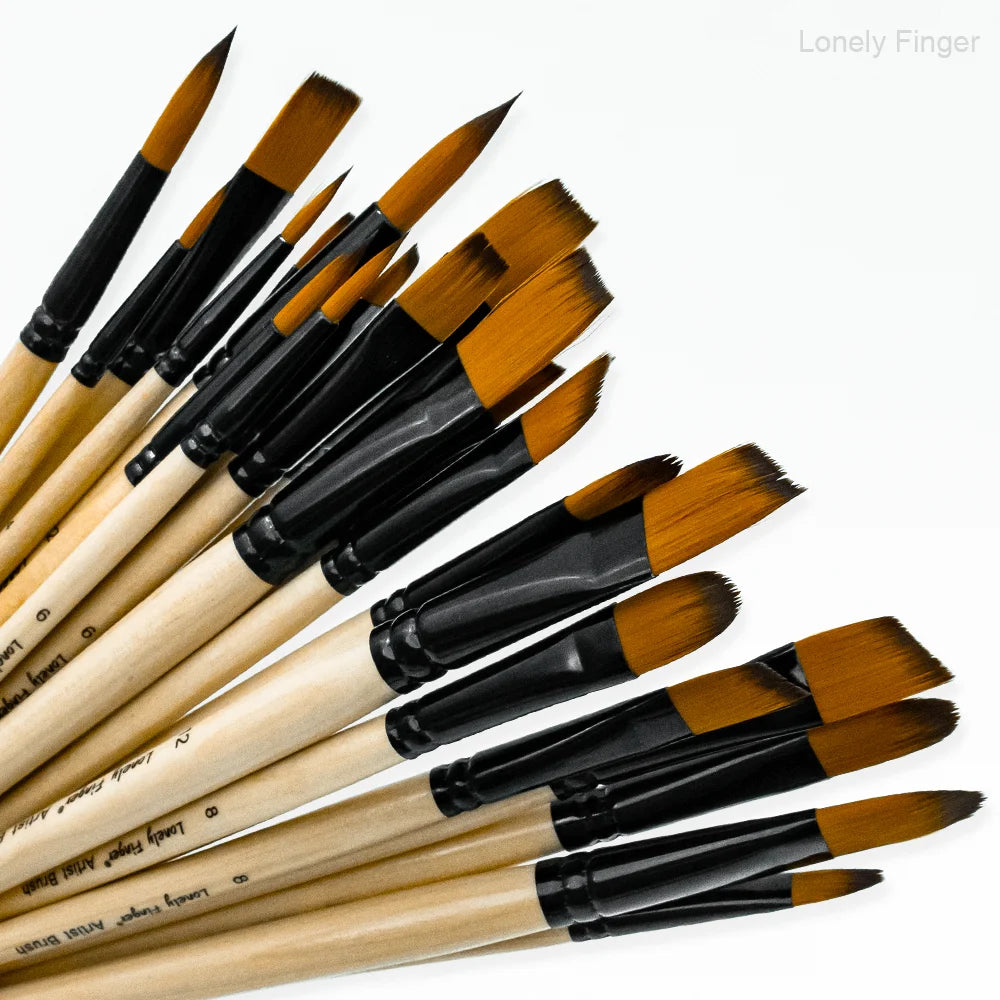6pcs Paint Brushes Set, Artist Brush for Acrylic Oil Watercolor Gouache Artist Professional Painting with Synthetic Nylon Oasis Select