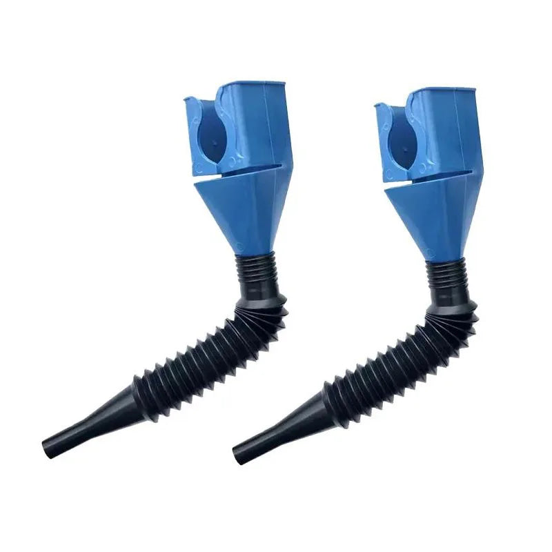 1/2/4/6pcs Blue Universal Plastic Multi-Function Wide Mouth Large Funnels Flexible Draining Tool Snap Funnel For Automotive Oil Oasis Select 2pcs