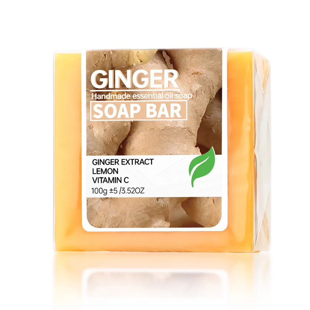 Ginger soap facial cleansing handmade soap, ginger lemon essential oil soap, balanced oil to brighten skin tone, portable travel Oasis Select