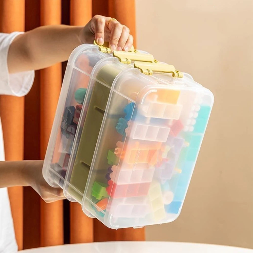 4-layer transparent storage box, stackable sorting box, for building blocks, sewing supplies, home medicine cabinet, toolbox Oasis Select