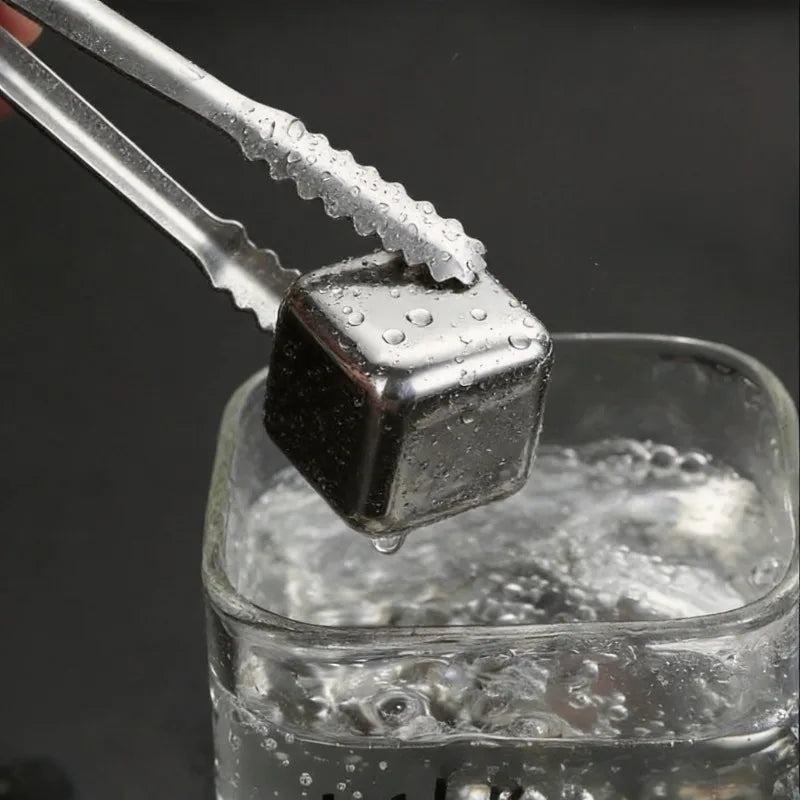 Chilling Rock Reusable Chilling Stones 4/6/8 Pcs Stainless Steel Ice Cubes Set Wine Cooling Cube Party Bar Kitchen Tool Oasis Select
