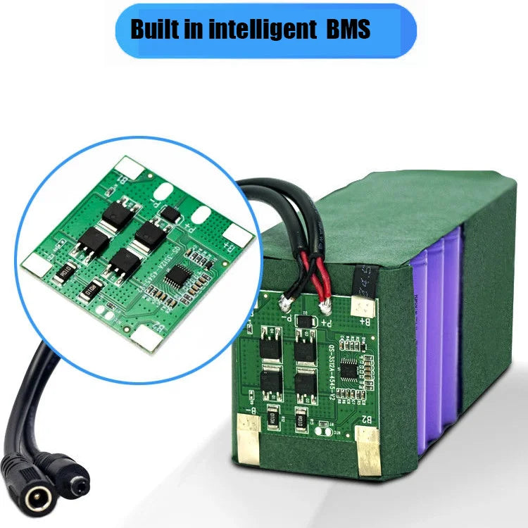 12V Rechargeable 18650 Lithium Battery Pack with BMS & Charger – Long Cycle Life for Solar, LED Light, RC Model, Power Supply Oasis Select