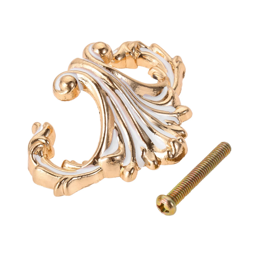 1 pc Antique White gold Classic knob Furniture Hardware Single Hole Zinc Alloy Pull handle for Kitchen Cabinets Sliding Door Oasis Select Single Hole