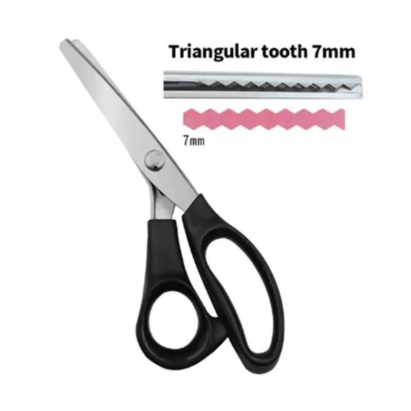 Tailor Scissors Pinking Shears Zig Zag Sewing Cut Serrated Lace Scissors Sewing Accessories Fabric Scissors DIY Sewing Tool Oasis Select Triangular Tooth 7MM