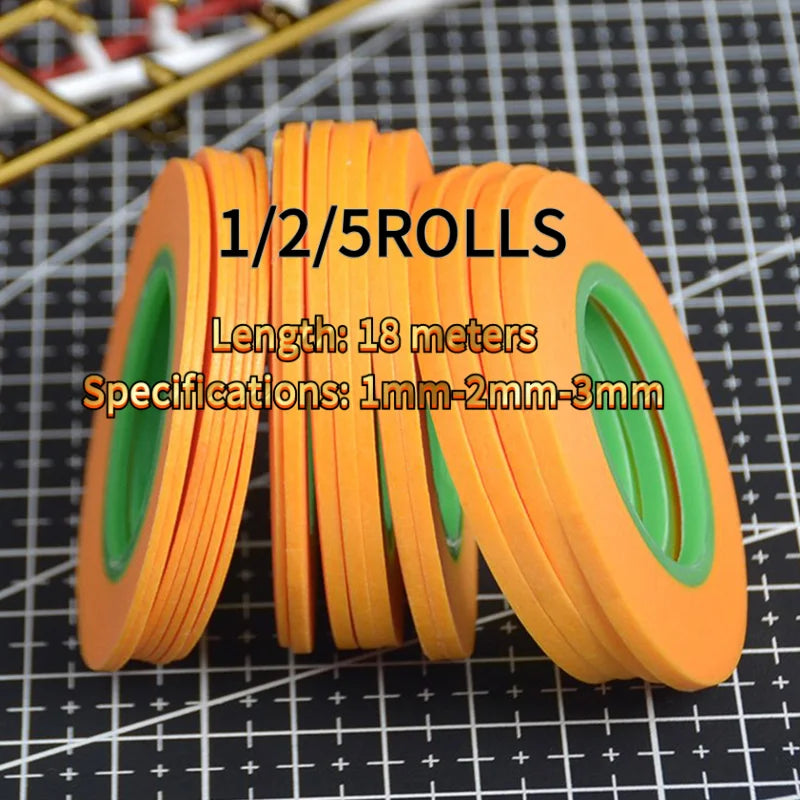 18Meters Wide 1mm/2mm/3mm Model Spraying Coating Color Ultra Tape Fine DIY Special Masking Model Covering Tape Oasis Select