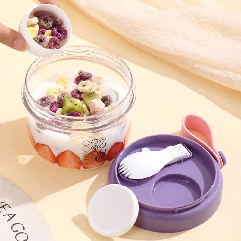 650ml Leak-Proof Portable Breakfast Cup & Salad Bento Box