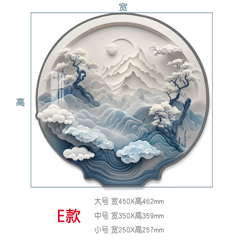 3D circular decoration wall stickers living room room self-adhesive stereo acrylic wall stickers creative stickers Oasis Select E 35CM X 34CM