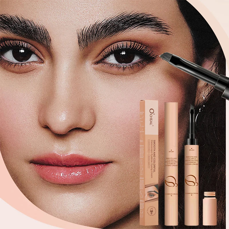 OCHEAL 2 In 1 Eyebrow Dyeing Cream 3 Colors Waterproof Tinted Long-lasting Eyebrow Stamp Pencil Pomade Makeup Cosmetics Oasis Select