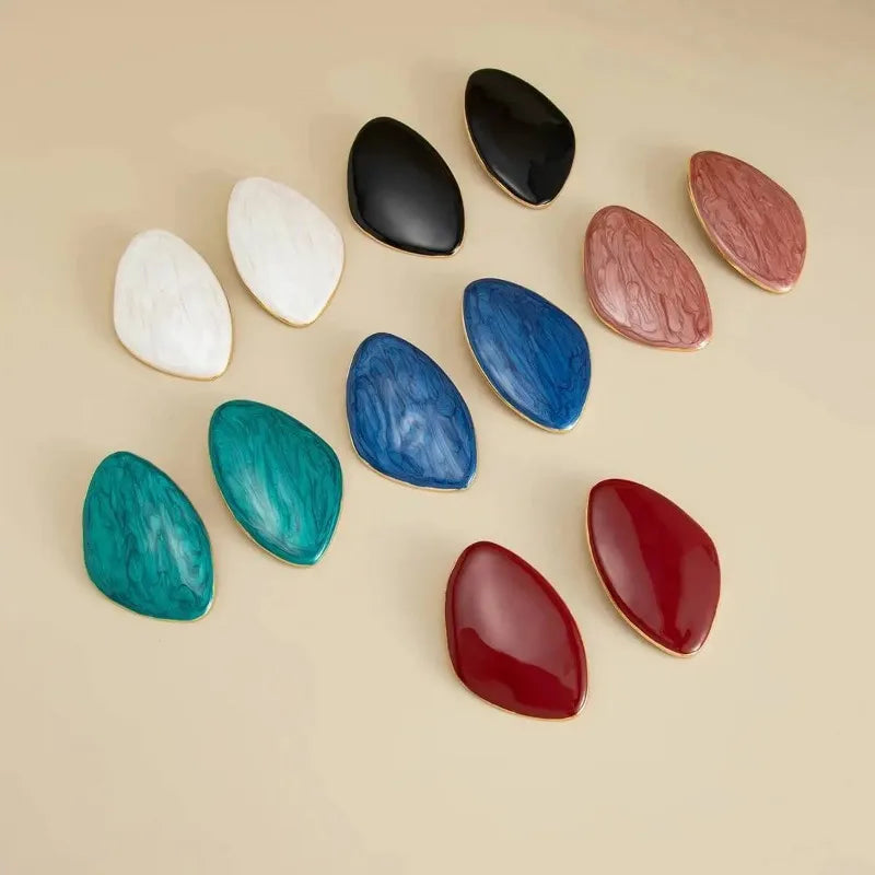 New Trendy Geometric Large Stud Earrings Women Vintage Drip Oil Irregular Triangle Earrings Party Jewelry Oasis Select