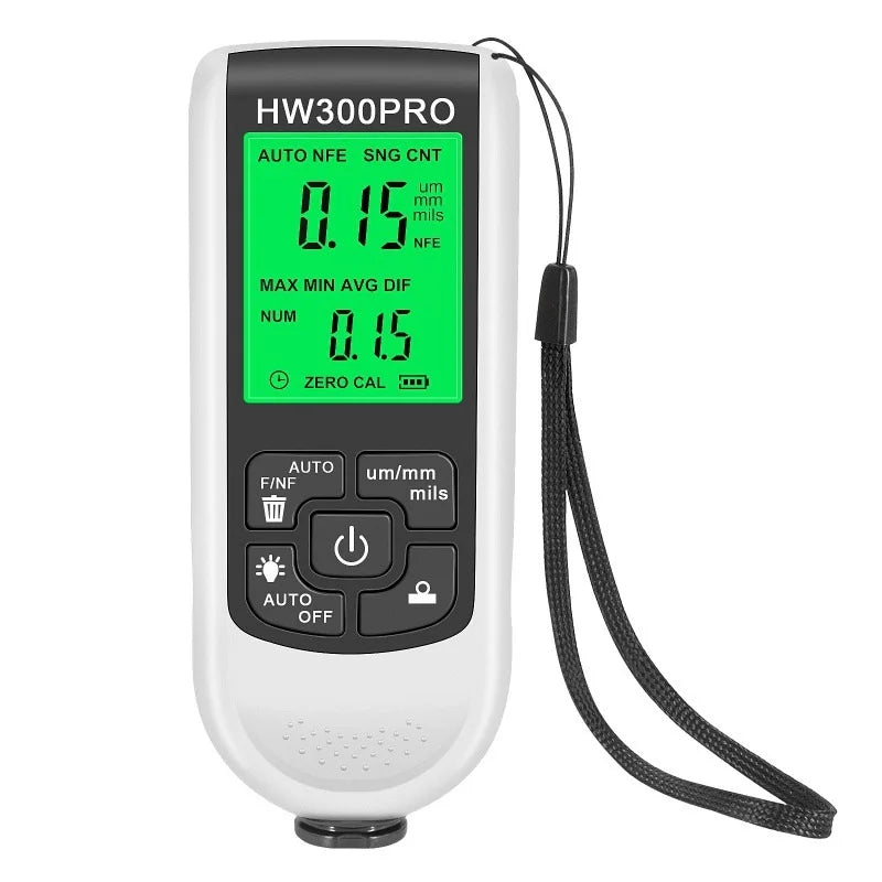 HW-300PRO Car coating thickness gauge 0-2000UM Fe and NFe Paint Thickness Tester Manual Coating Meter Paint Automotive Tools Oasis Select White