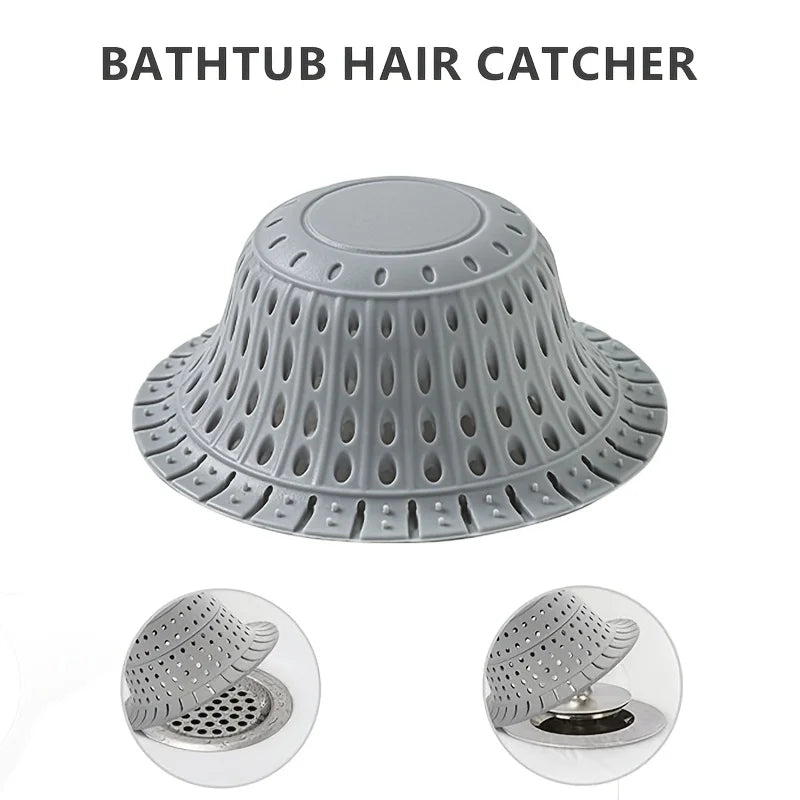 1pc Bathtub Drain Hair Catcher, High-Quality Silicone Shower Hair Catcher, Foldable Hair Guard Suitable for Pop-Up&Showers Oasis Select