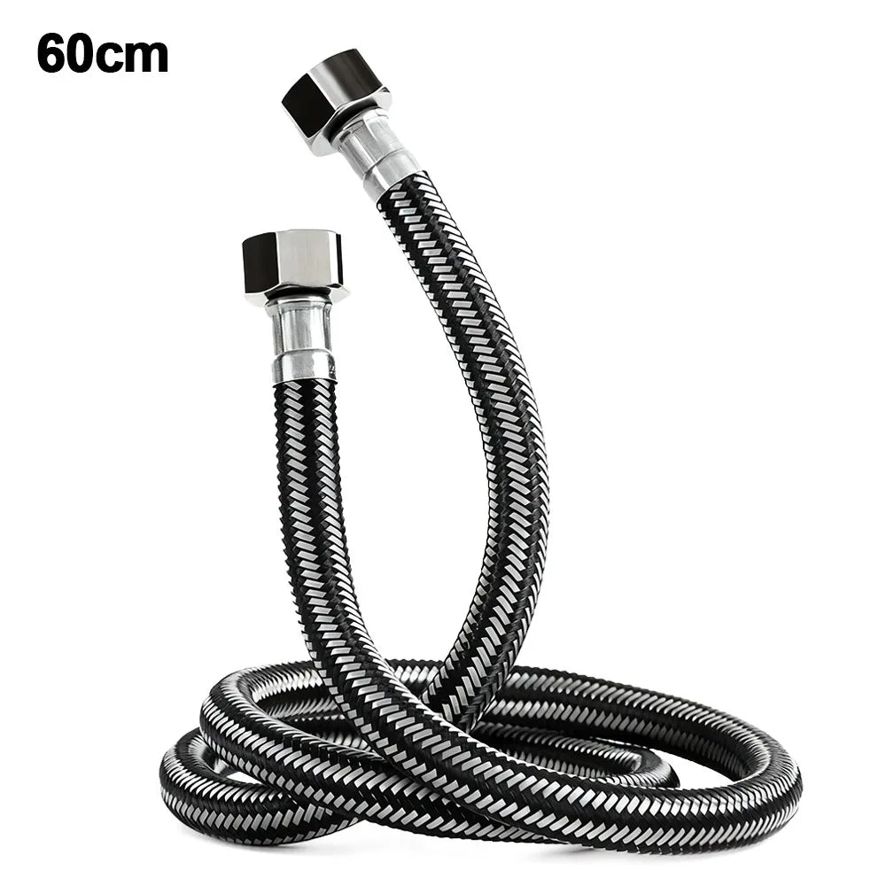 Durable 30-200cm Stainless Steel Braided Flexible Tube Hose Useful 1/2 Inch Hot and Cold Water Faucet Inlet Pipe Hose Oasis Select 60cm