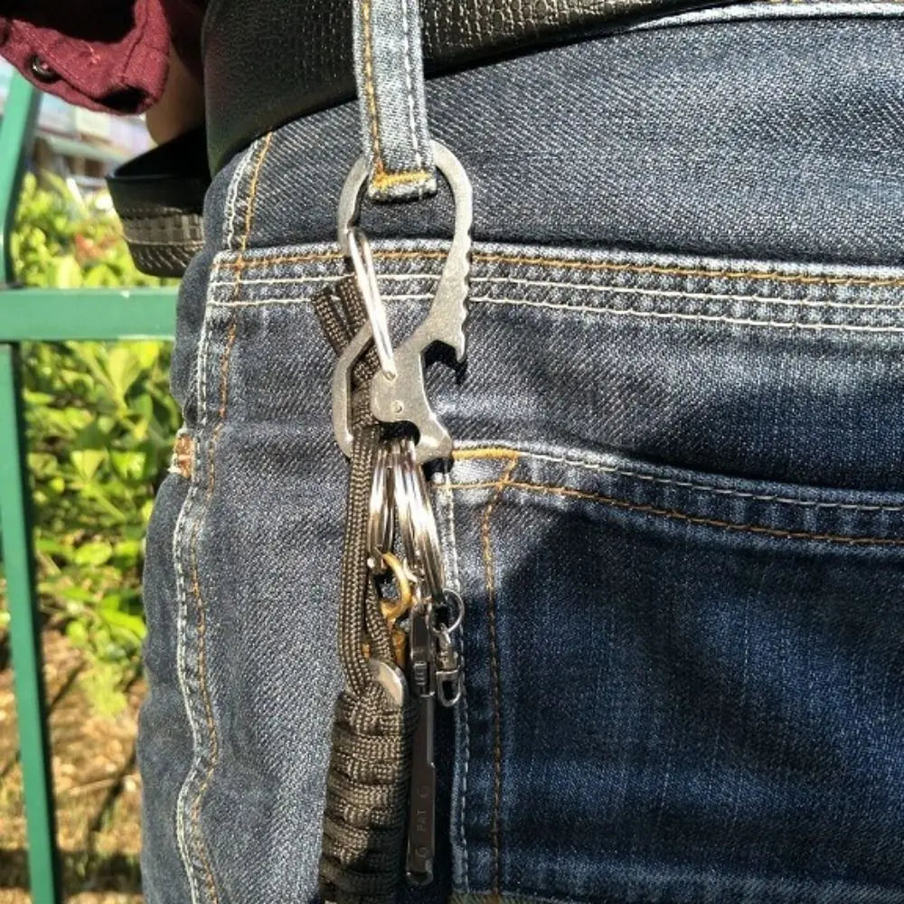 Bottle Opener Multifunctional Carabiner Multifunctional Hex Driver Outdoor Keychain Keychain Ring Stainless Steel Oasis Select