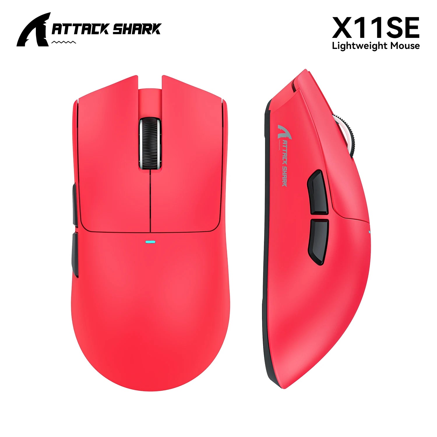 ATTACK SHARK X11 SE Wireless Tri-mode Gaming Mouse 59g Light,22000 DPI,PixArt PAW3311 Sensor,BT/2.4G/Wired,2000W Clicks Oasis Select X11se Red