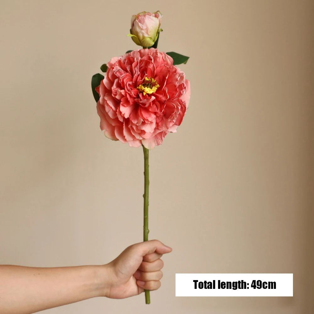 Peony Simulation Flowers, Home And Living Room Artificial Flower Decorations, Dining Table Dried Flower Bouquet Decoration Oasis Select Dark Pink