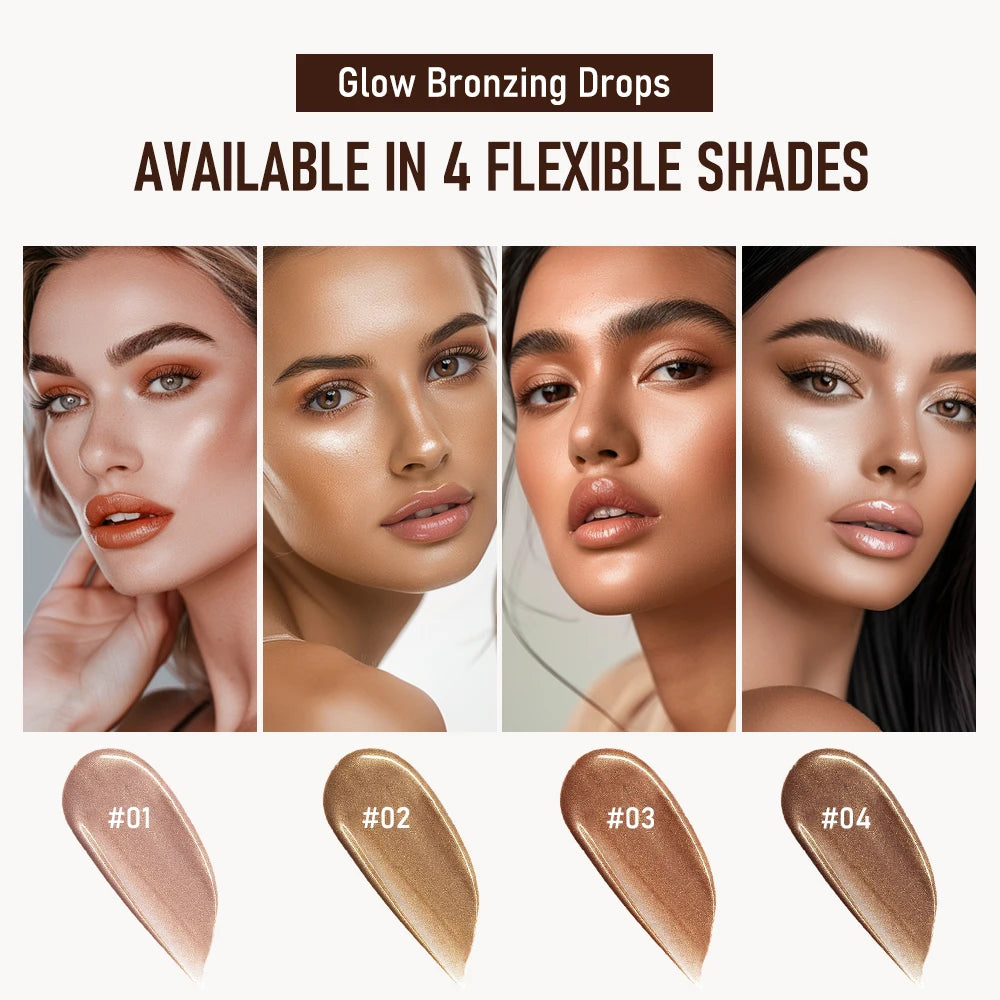 Illuminating Bronzing Drops Lightweight Non-greasy Liquid Bronzer Serum Cream Sun-kissed Glow Radiant Finish Makeup 50ml Oasis Select