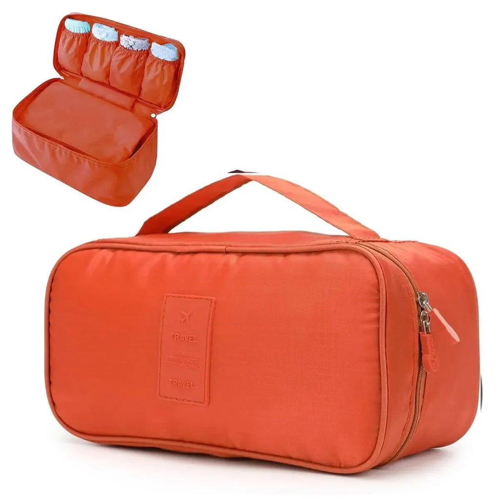 Portable Travel Storage Bag Multi-function Bra Underwear Organizer Bags Toiletry Cosmetic Case for Outdoor Travel Oasis Select Orange 1