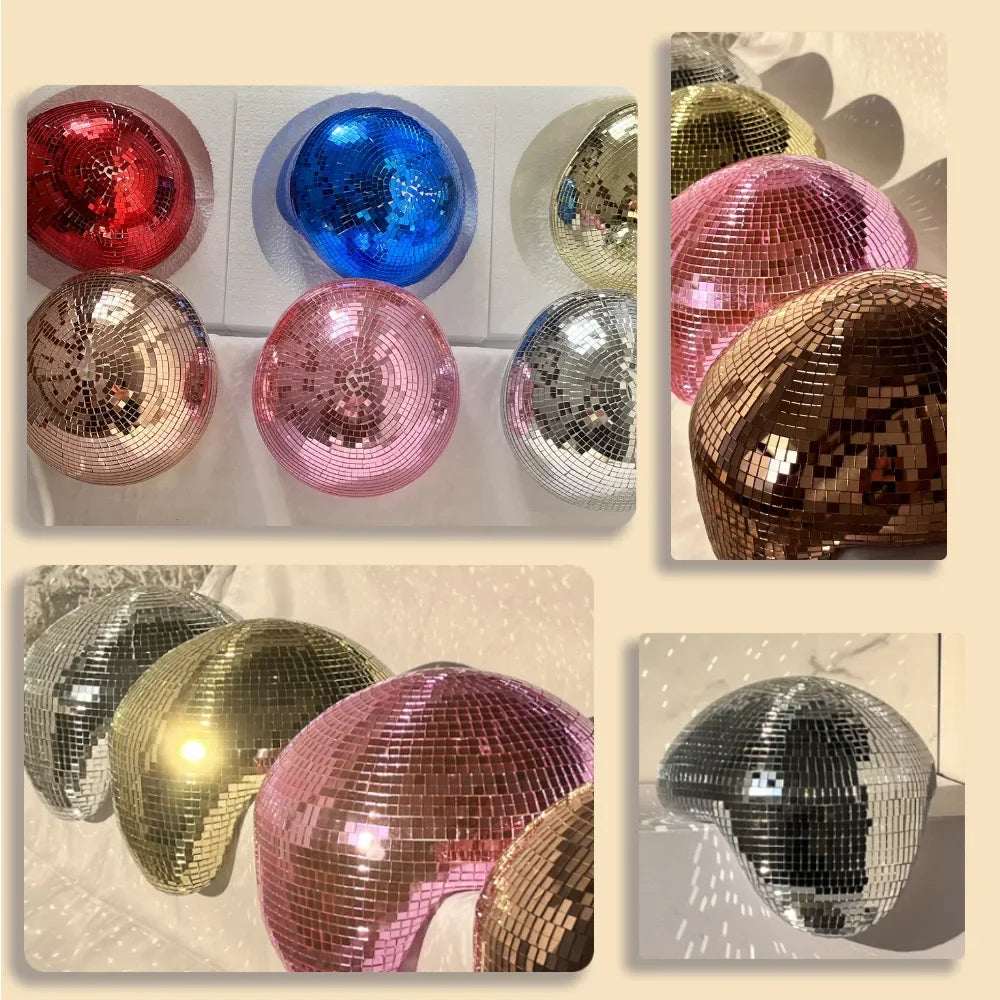 Mirror Disco Ball Reflection Glass Ball Indoor Home Party Decoration Funny Disco Table Ornament Holiday Birthday Halloween Gift Oasis Select