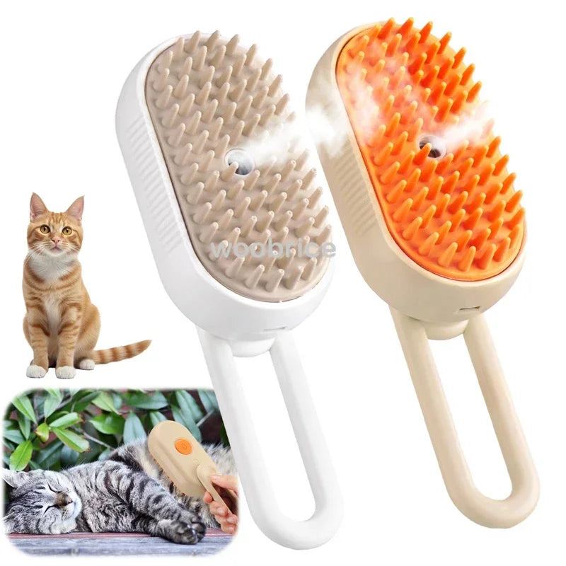 3-in-1 Dog Hair Cat Hair Brush Electric Pet Cleaning Brush Steam Spray Brush Massage Hair Removal Comb Anti Flying Brushes Oasis Select