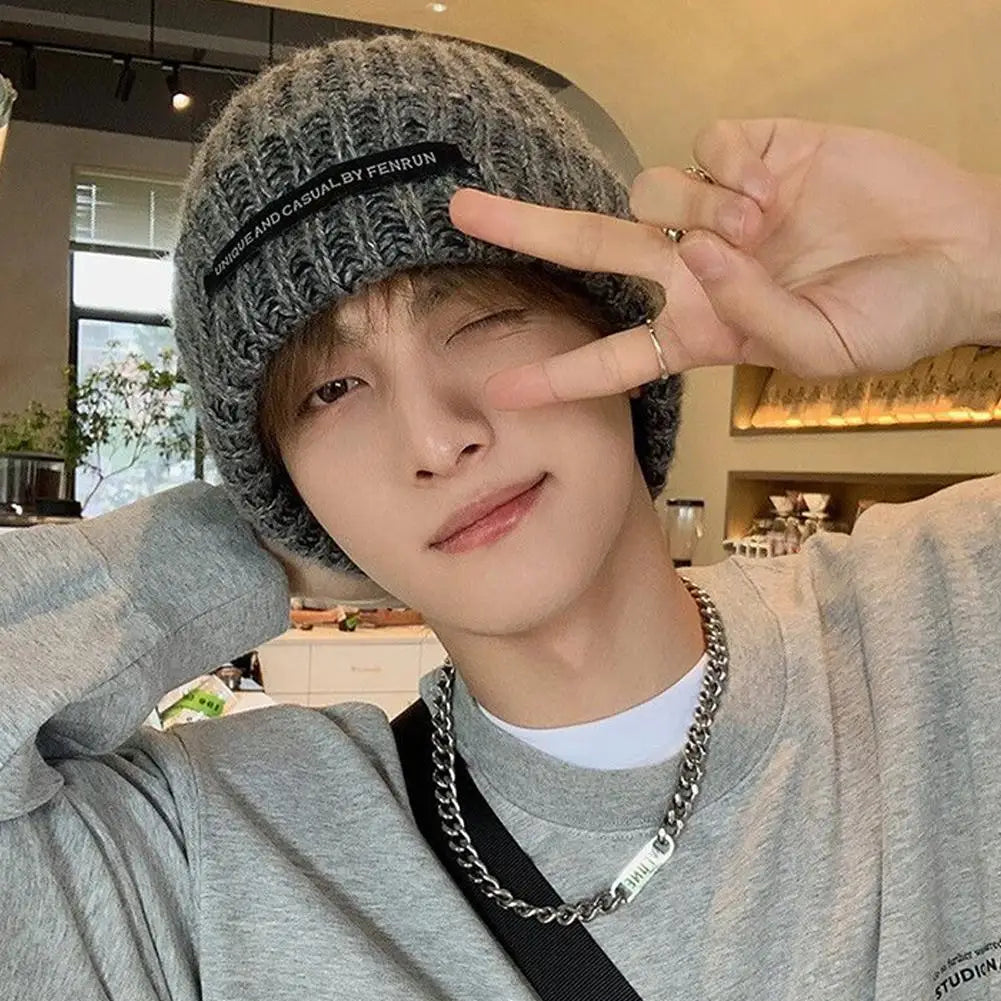 2025 Fashionable Men's Autumn And Winter Knitted Hats Large Size Warm Cold Beanie Hat Loose Big Head Ware Knitting Hat For Men Oasis Select
