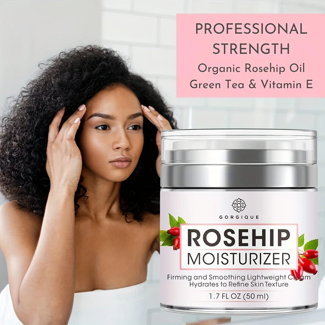 GORGIQUE Rosehip Glow Moisturizer – Face, Neck & Décolleté Rosehip Face Cream Oasis Select