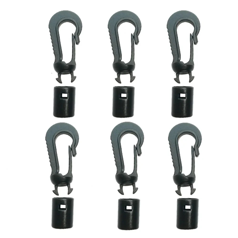 4mm Shock Bungee Cord Karabiner Hook Elastic Cord Rope End Straight Bendy Shock Cord for Marine Kayak Canoe Boat Rafting Oasis Select