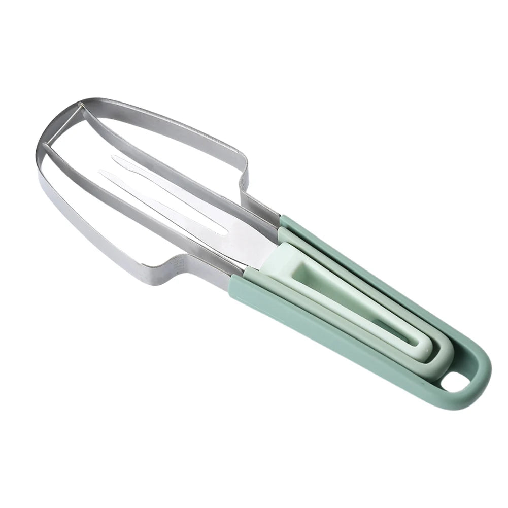 3-in-1 Watermelon Fork Slicer Cutter Watermelon Cutter Slicer Fork Set Stainless Steel Watermelon Cutter Slicer Tool for Camping Oasis Select Green United States