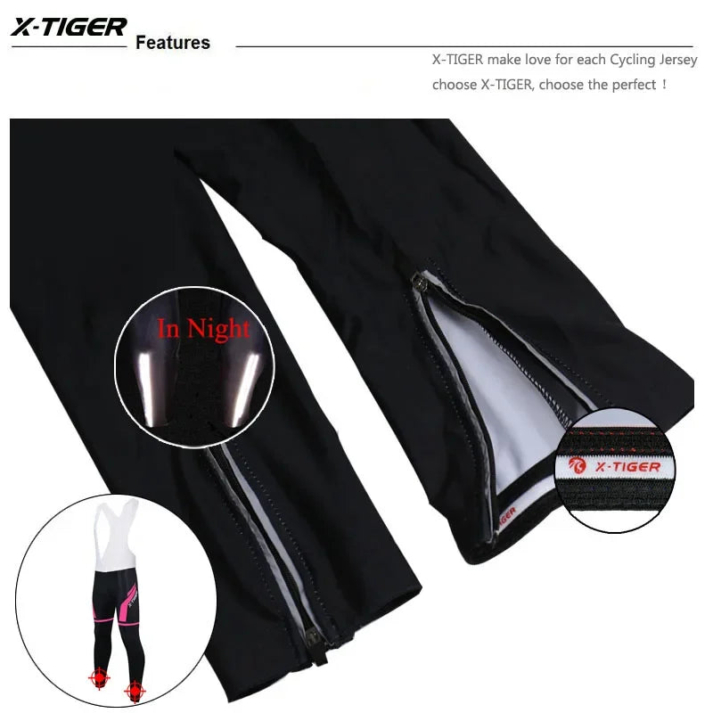 X-TIGER Pro Women's Cycling Bib Pant Breathable Shockproof MTB 5D Coolmax gel Pad Mountain Road Bicycle Tights Ciclismo Pants Oasis Select