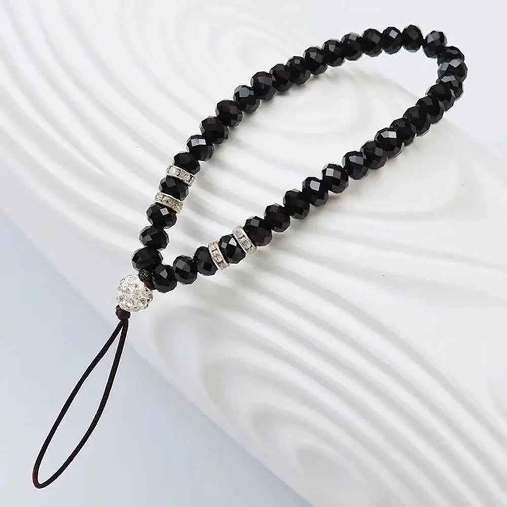 New 1PC Luxury Crystal Mobile Phone Straps Lanyards For Keys Bling Diamond Hand Wrist Strap Rope Cord Holder Lanyard For Phones Oasis Select Black