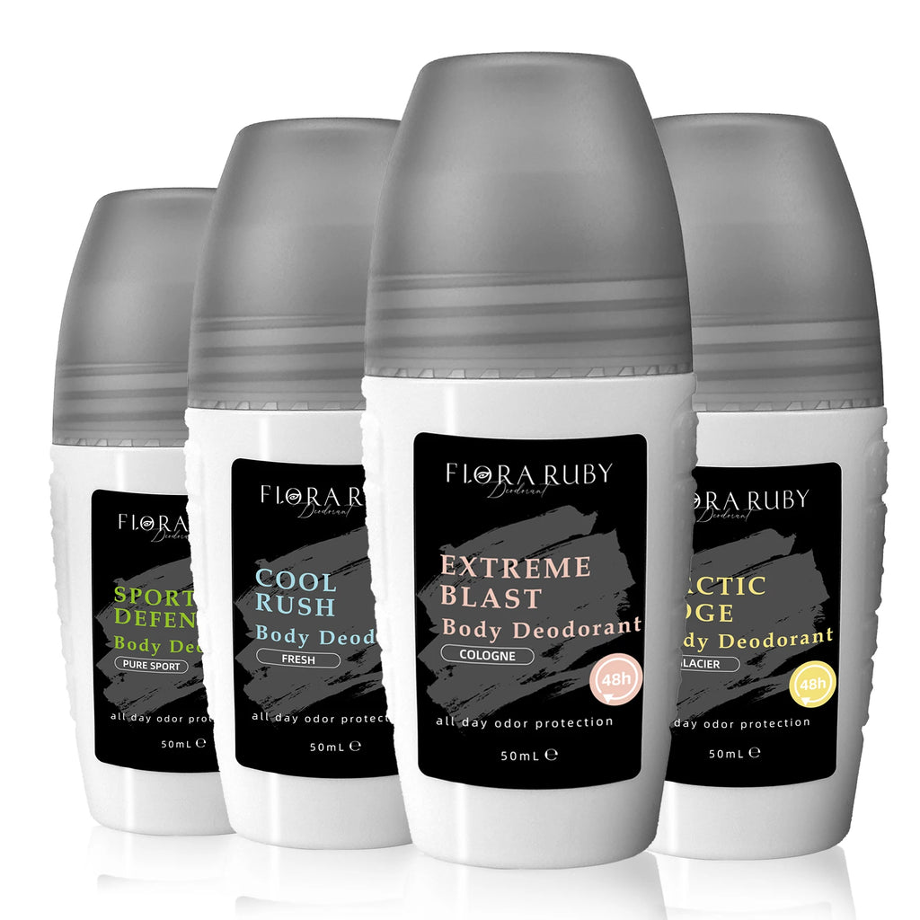 Flora Ruby Light Grey Series Deodorant Roll On All-purpose Deodorant Roll Aluminum Free Easy To Carry 50g Oasis Select set