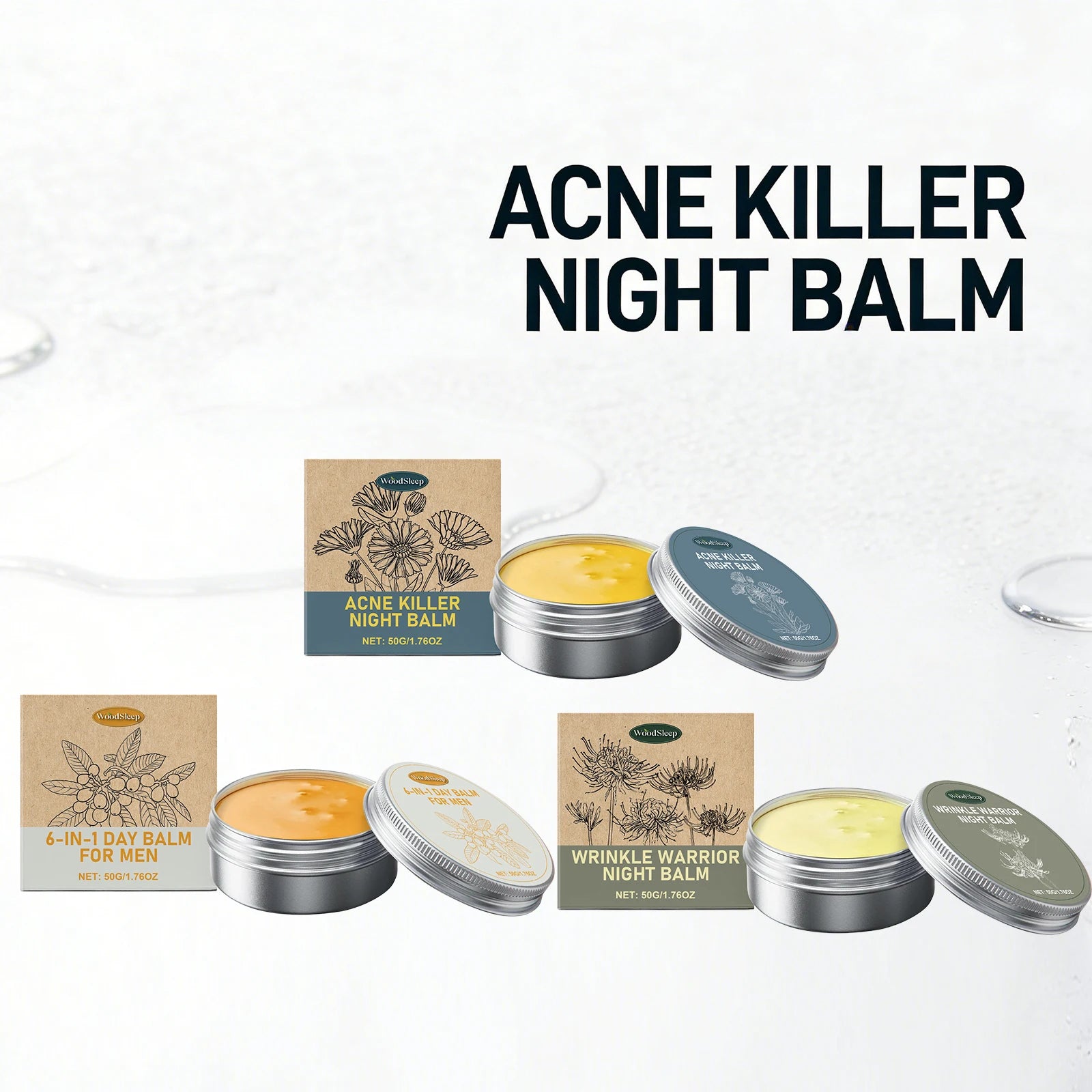 WOODSLEEP Acne Night Balm – Wrinkle, Dark Circle & Firming Cream Acne Night Balm Oasis Select