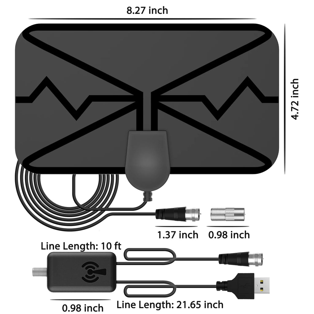 4K HDTV Antenna Wave Pattern ATSC Digital TV Antenna Indoor Outdoor Compatible with Amazon TVs Oasis Select