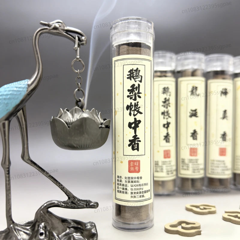 Crane Incense Burner and 5 Tubes Natural Disk Incense Set,Includes 5 Scents Agarwood & Goose Pear Tent & Sandalwood & Ambergris Oasis Select