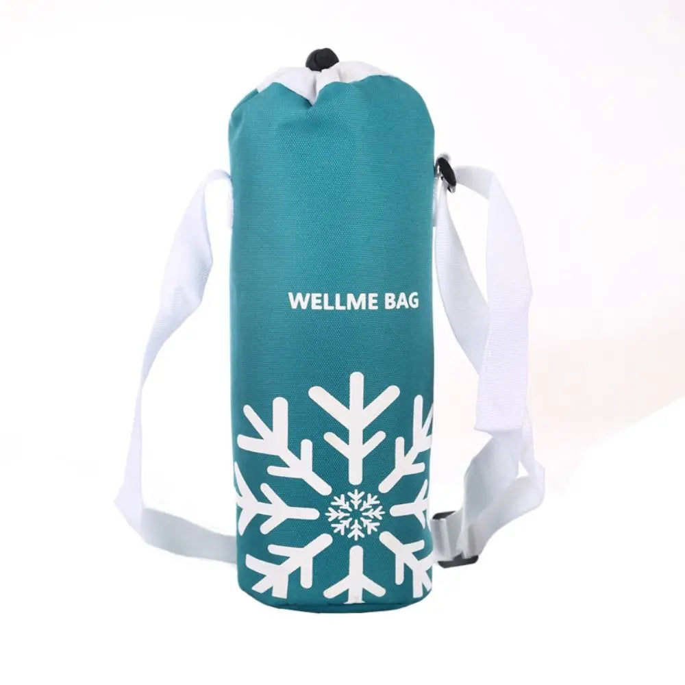 Portable Oxford cloth Insulated Water Bottle Cover With Strap Waterproof Thermal Cup Sleeve Outdoor Sports Cup Sleeve Travel Oasis Select lake blue-1