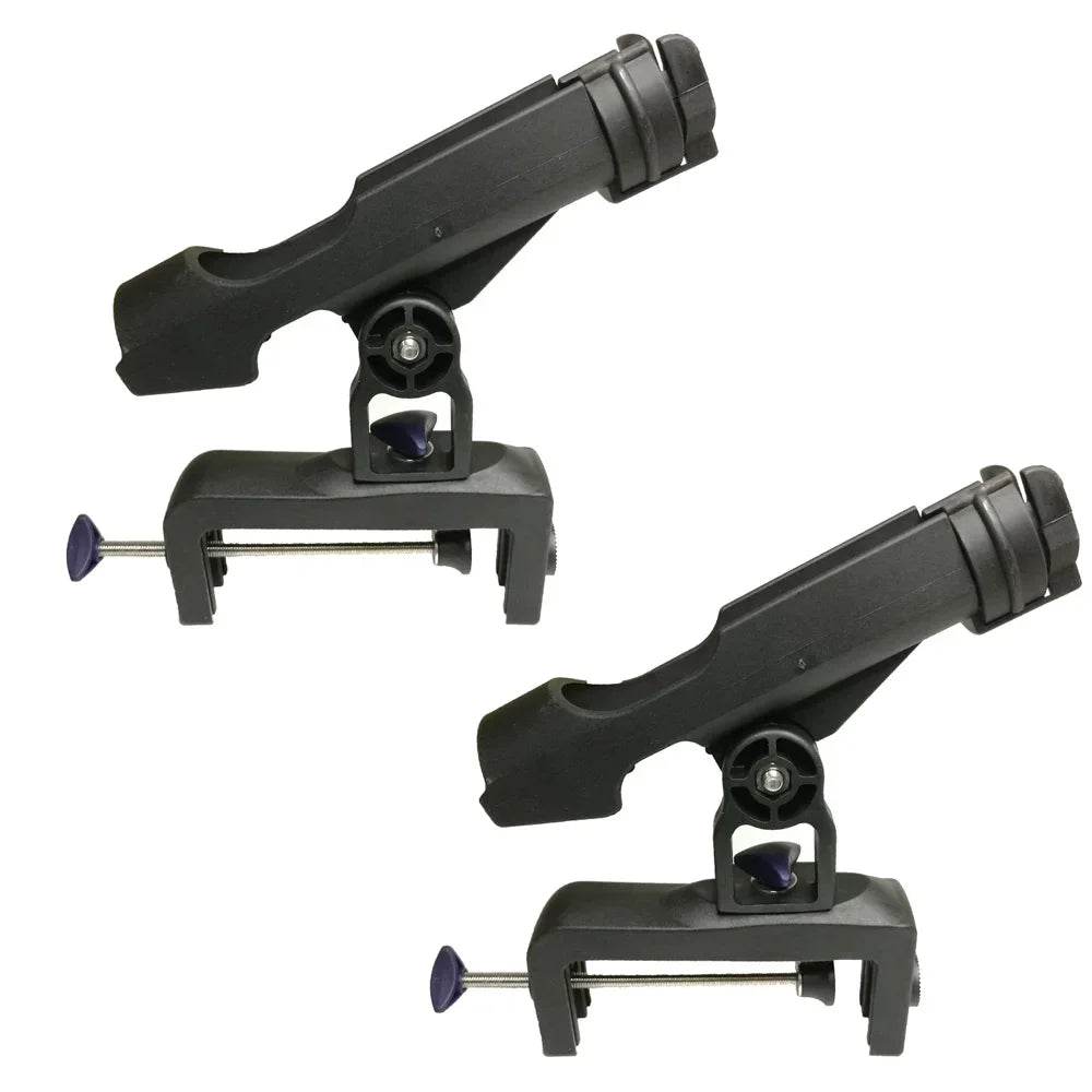 Clamp on Removable Yacht Kayak Canoe Fishing Rod Rack Holders Support Pole stand Bracket 360 Degree Rotatable Oasis Select 2PC