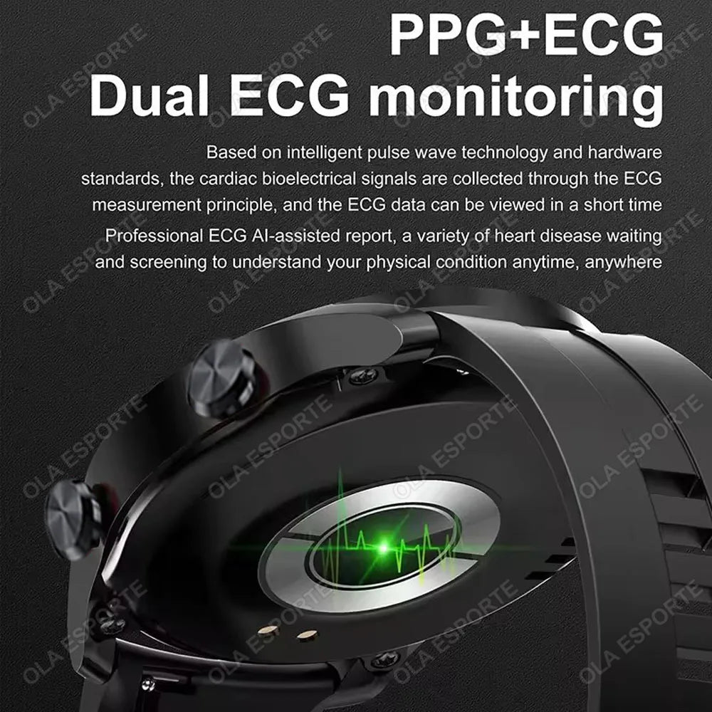 ECG & PPG Bluetooth Smart Watch – GPS, Heart Rate, IP67
