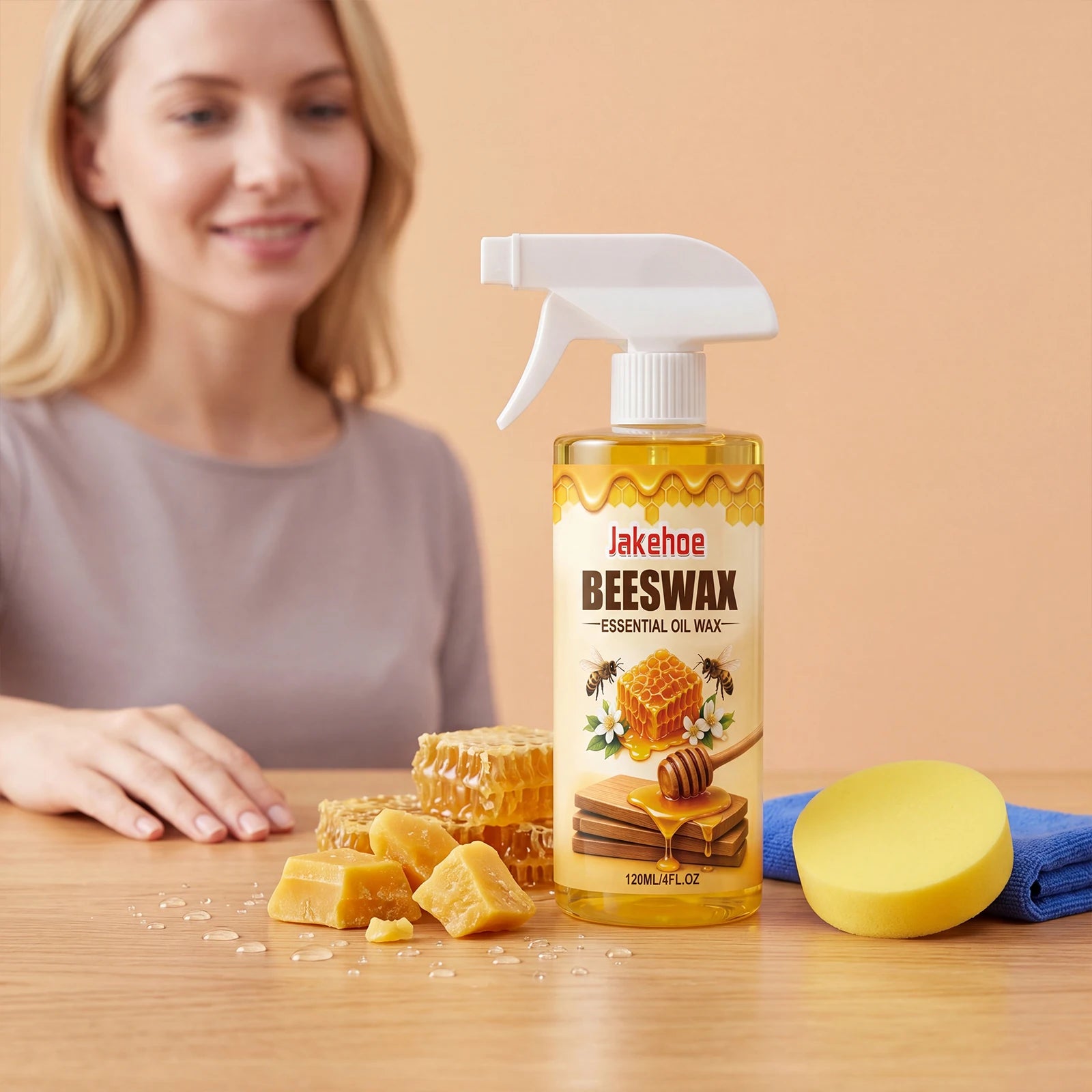 JAKEHOE Beeswax Wood Polish Spray – Furniture & Floor Restorer Wood Polish Spray Oasis Select
