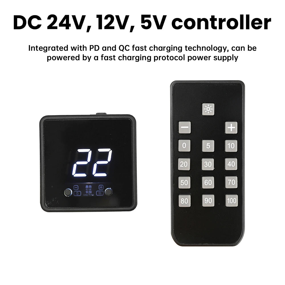4Pin Fan PWM Speed Controller Digital Display Remote Control DC 24V 12V 5V Controller Gonvernor for DIY PC Cooling Oasis Select