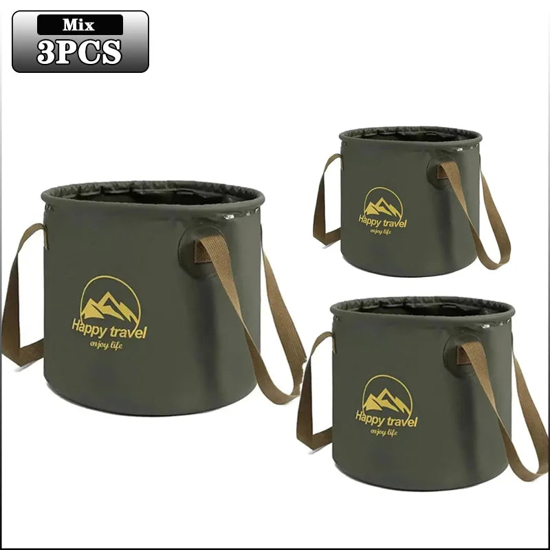 Folding Portable Bucket with Lid 5L 10L 20L | Camping Car Wash