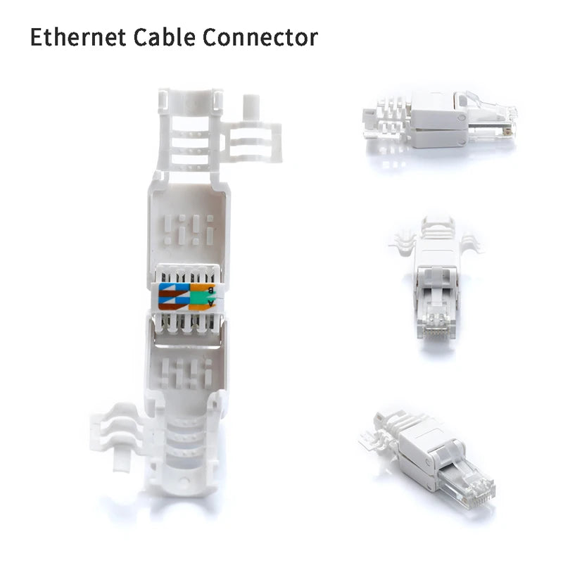 No Crimp Ethernet Cable Tool-less Crystal Head Plug CAT6 RJ45 Connector Oasis Select
