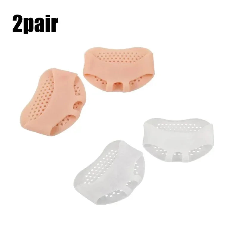 2pcs Silicone Metatarsal Pads Toe Separator Pain Relief Foot Pads Orthotics Foot Massage Insoles Forefoot Socks Foot Care Tool Oasis Select 4pcs nued-white