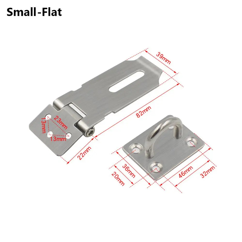 Padlock Hasp Door Clasp Lock 90 Degree Right Angle Shed Gate Latch Household Burglar-proof Bolt Door Buckle with Mounting Screw Oasis Select Small-Flat